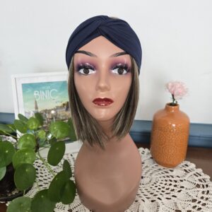 Bandeau effet croisé bleu marine
