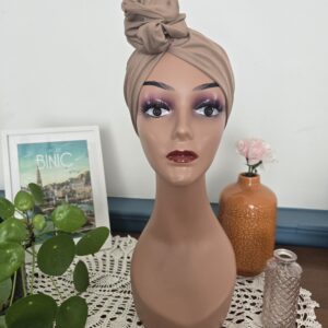 Turban beige à twister